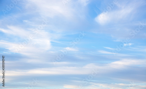 blue sky with Cirrostratus clouds. Meteorology and Climate Concept Background