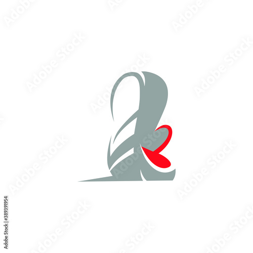 Running shoe heart symbol on white backdrop. Loving sport concept