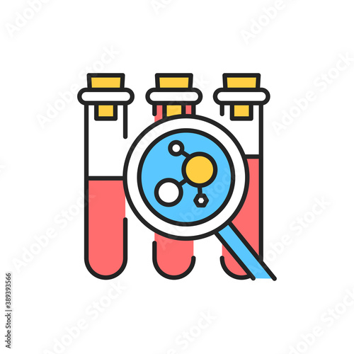 Measuring hormone levels color line icon. Pictogram for web page, mobile app, promo.
