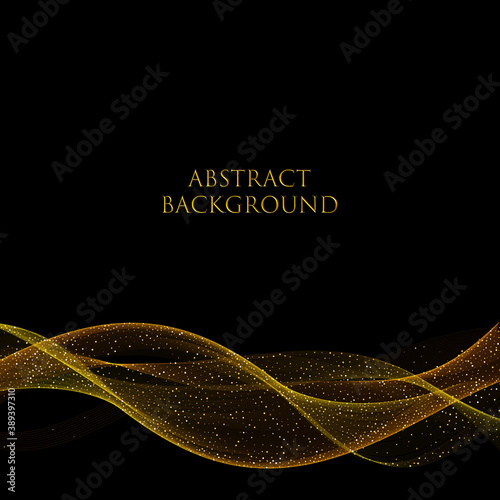 Abstract golden dust glitter wave background, vector design template. eps 10