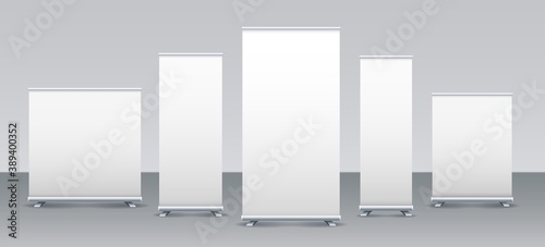 Empty rollup banners set