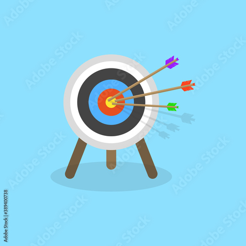 Target with arrow. Business success concept. Vector illustration.