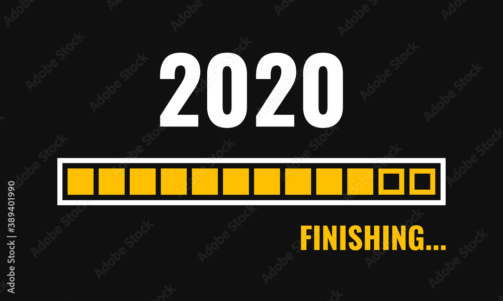2020 finishing progress bar, vector illustration