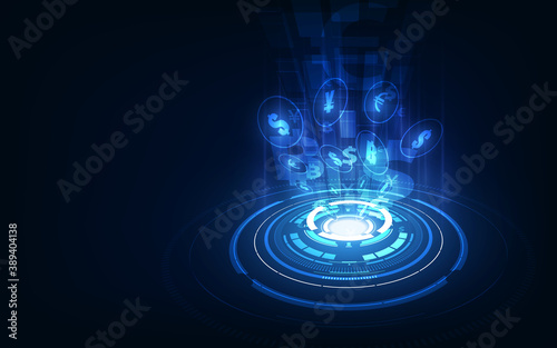 Money transfer. Global Currency. Stock Exchange. Stock vector illustration.