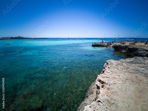 The cristal clear turquoise water of the rocky coast of Favignana  one of the islands of the Egadi archipelago in Sicily