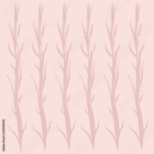 Fototapeta Naklejka Na Ścianę i Meble -  Stylized trees, forest, branches, abstract background vector. Light pink backdrop for scrapbooking, paper, web.
