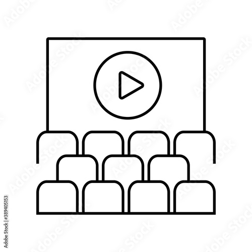cimena icon element of movie icon for mobile concept and web apps. Thin line cimena icon can be used for web and mobile. Premium icon on white background