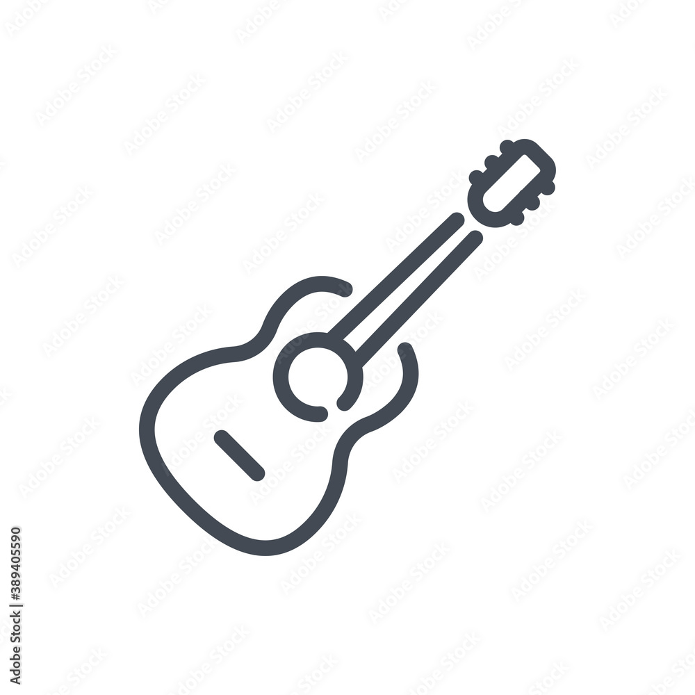 Guitar line icon. Acoustic guitar vector outline sign. Guitar line icon. Acoustic guitar vector outline sign.