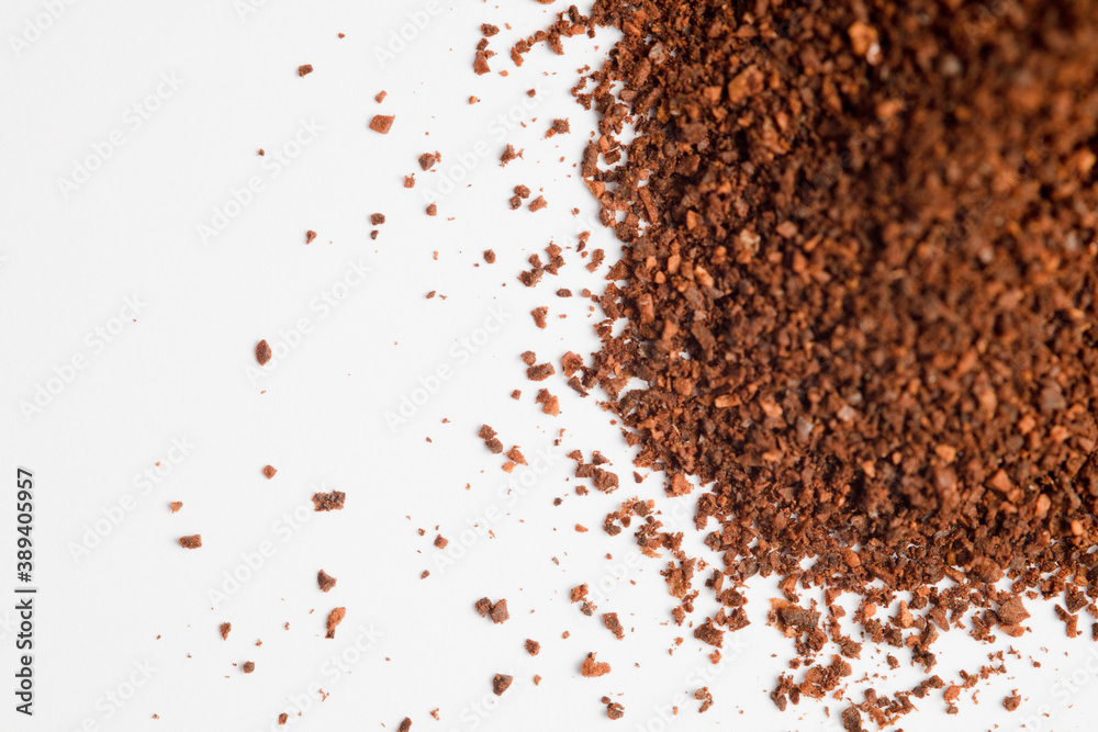 coffee powder (ground coffee), white background. coffee powder (ground coffee), white background.
