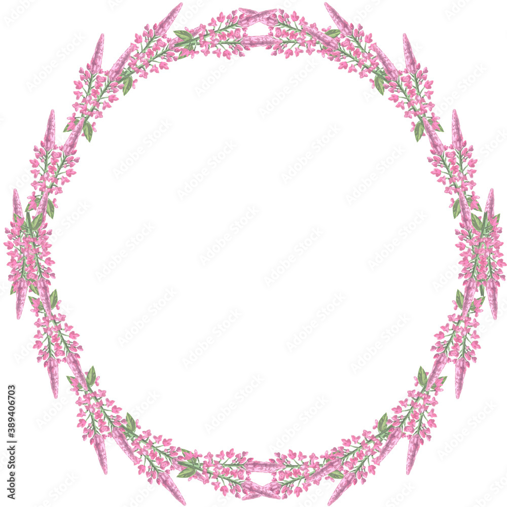 round frame watercolor pink flowers round frame watercolor pink flowers