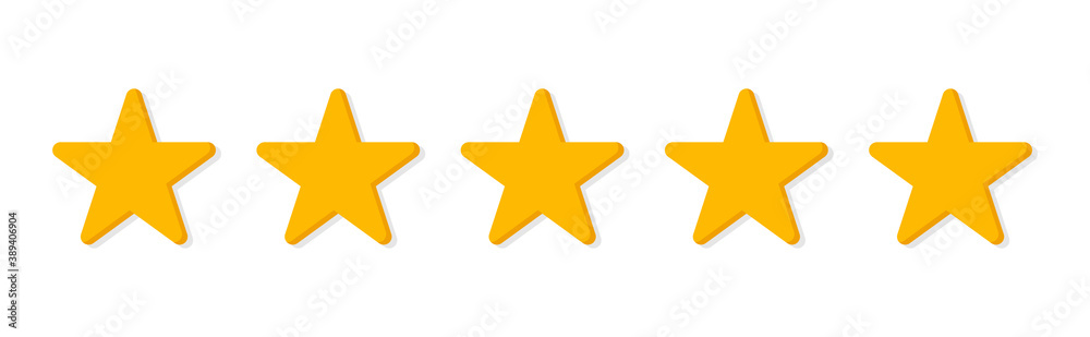 Obraz premium Five stars. Stars rating. Feedback customer. Quality control. Vector