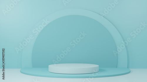 3d rendering pastel color background with geometric shapes, podium on the floor. Platforms for product presentation, composition design, product minimal presentation. cosmetics stand, banner, sale, co © N ON NE ON