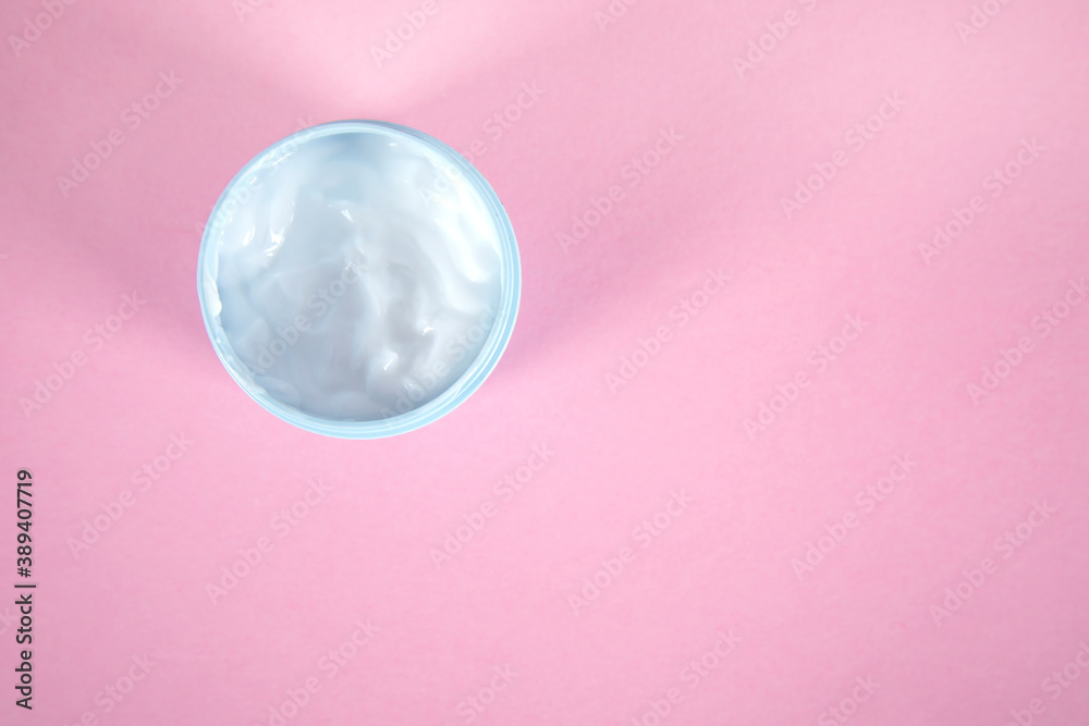face cream on the pink table face cream on the pink table