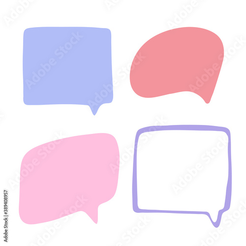 Speech bubbles for your banners design. Hand drawn template for social media content