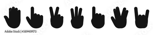 Hand gesticulate symbol set icon, collection different hand gesticulate signs – stock vector