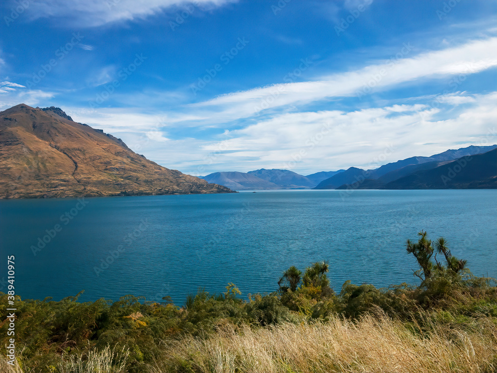 Lake Wakatipu and the Remarkables as viewed from Jack's Point Trail, Queenstown Area, South Island, New Zealand