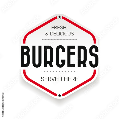 Burgers vintage stamp black sign