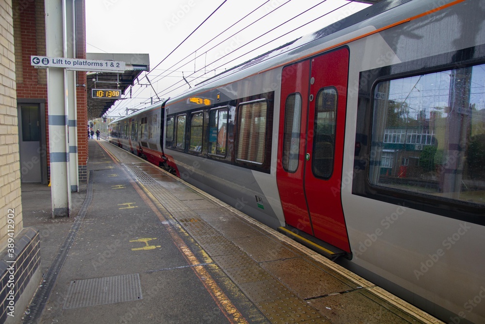 A train at Ipswich railway station, Suffolk, England A train at Ipswich railway station, Suffolk, England