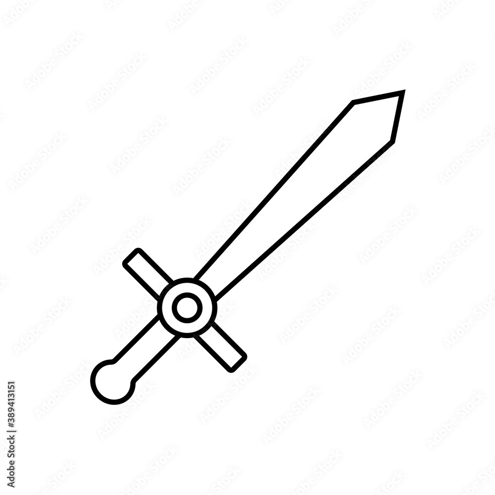 sword icon element of weapon icon for mobile concept and web apps. Thin line sword icon can be used for web and mobile. Premium icon on white background
