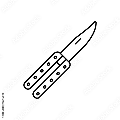 butterfly knife icon element of weapon icon for mobile concept and web apps. Thin line butterfly knife icon can be used for web and mobile. Premium icon on white background