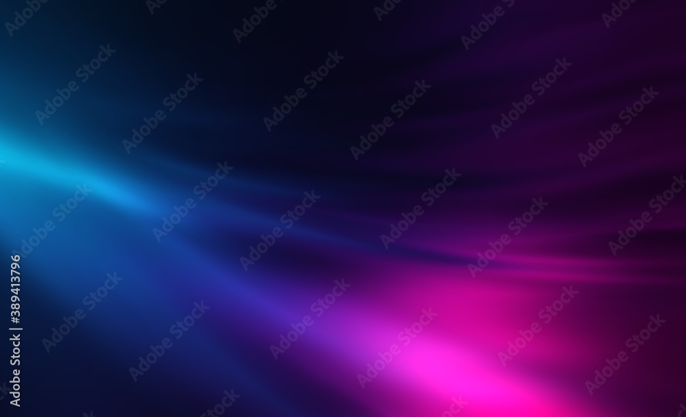 Fototapeta premium Dark empty abstract background. Bright light lines, waves. Neon laser shapes. Futuristic show.