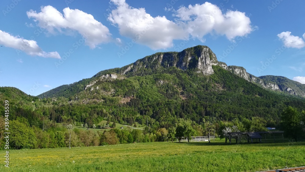 Fototapeta premium landscape with mountains and blue sky