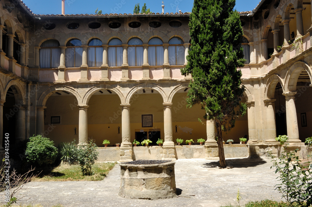 Cloister of the Carmelite convent in Rubielos de Mora Teruel province, Aragon, Spain