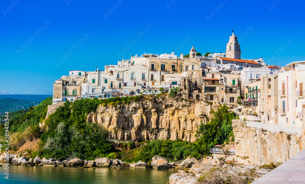 View of Vieste in the province of Foggia, Apulia, Italy