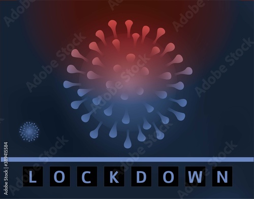 Global coronavirus lockdown due to infection spread vector. Lockdown concept for virus outbreak.