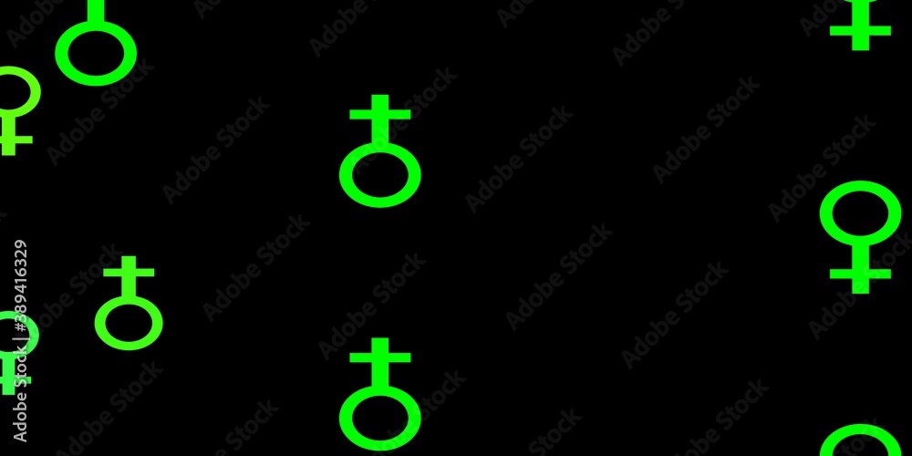 Dark Green, Yellow vector background with woman symbols. Dark Green, Yellow vector background with woman symbols.