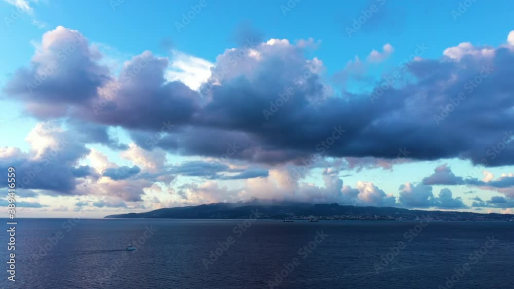 Fort de France with clouds over mountains Carbet aerial view from anse dufour Martinique Fort de France with clouds over mountains Carbet aerial view from anse dufour Martinique