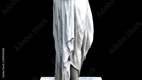 Hygieia statue rotation detail - 3D model animation on a black background photo