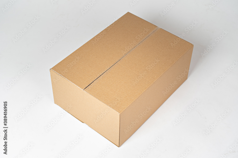 Brown carton box on a white background Brown carton box on a white background