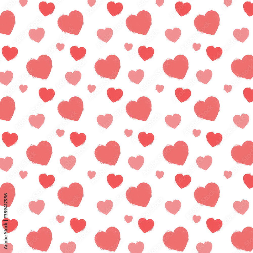 seamless pattern for valentine's day with small pink hearts