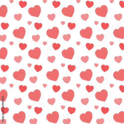 seamless pattern for valentine's day with small pink hearts