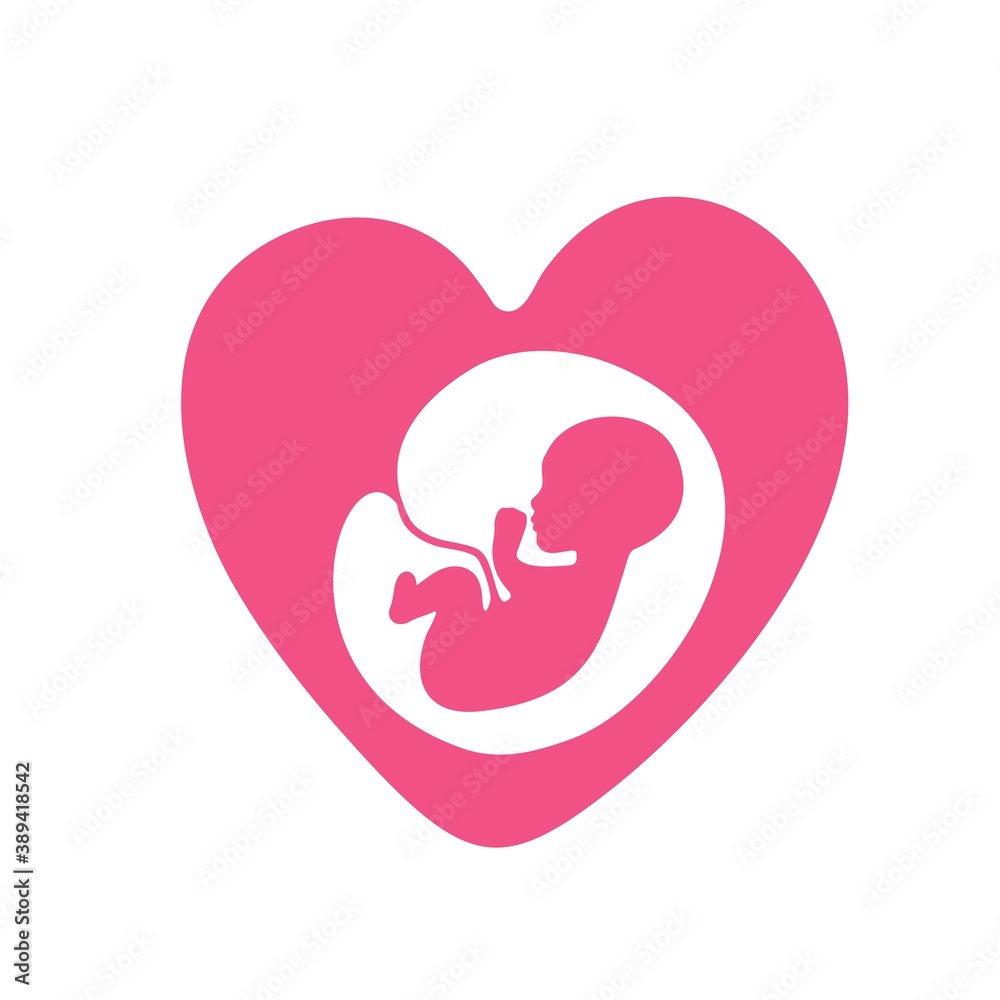 Silhouette of a baby in the womb Silhouette of a baby in the womb