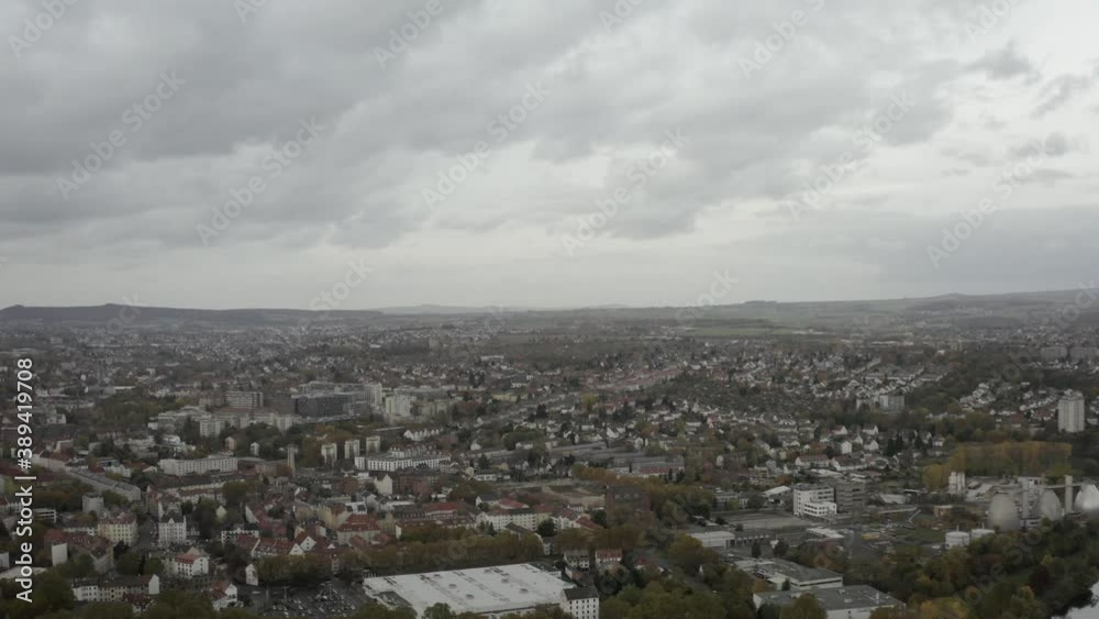 Drone Aerial Shot of the german city center of Kassel in Germany, Hessen, Europe Drone Aerial Shot of the german city center of Kassel in Germany, Hessen, Europe