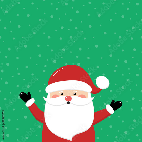 Santa Claus on empty background with snowflakes. Christmas decoration. Vector