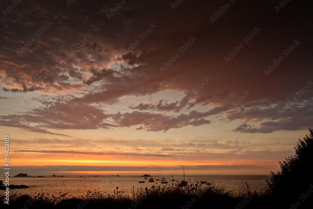 coucher de soleil en Bretagne