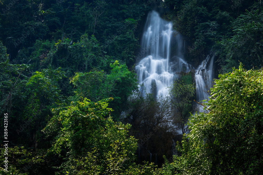 Thi Lo Su waterfall the largest waterfall in Thailand.