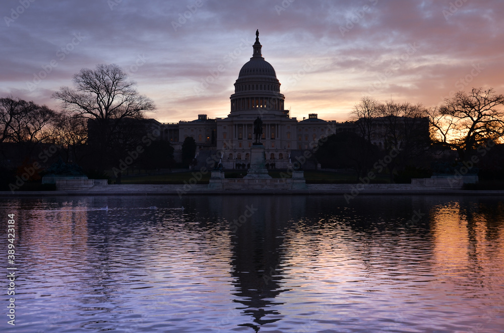 United States Capitol Building in sunset - Washington D.C. United States of America