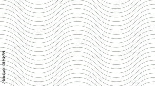 Vector illustration of smooth wavy lines. Abstract gray seamless pattern background