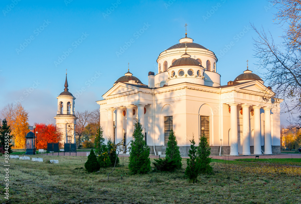 Saint Sophia Cathedral and Bell tower in autumn, Pushkin, Saint Petersburg, Russia