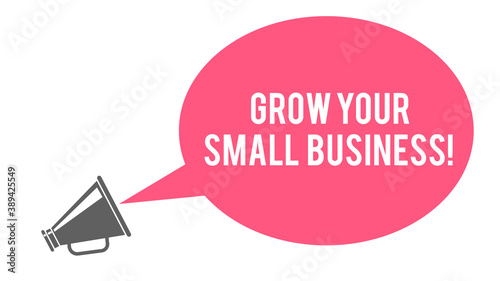 megaphone with grow your small business text 