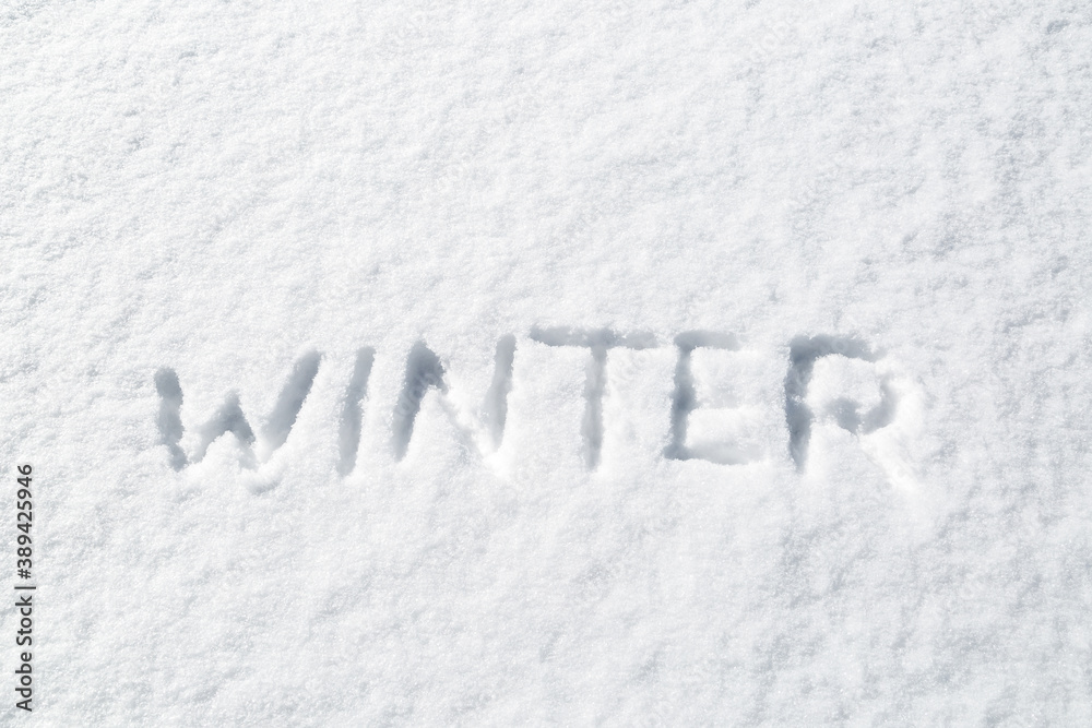 Winter Snow - The word winter written in powder snow