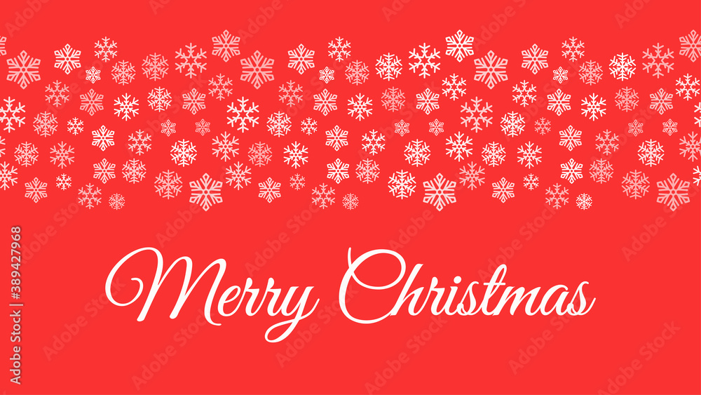 Merry Christmas vector card with snowflakes