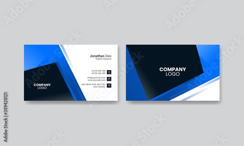 Corporate Blue business card, Creative professional business card design template 