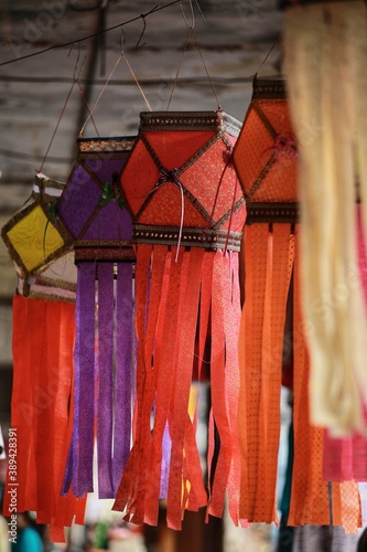 Indian lanterns. The City Of Mapusa. State Of Goa. India.