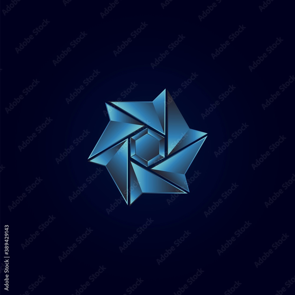 Geometrical Star Circulation Abstract technology Logo