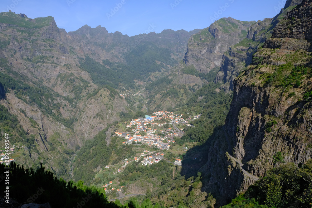Curral Das Freiras valley and mountains, Madeira Island, Portugal Curral Das Freiras valley and mountains, Madeira Island, Portugal
